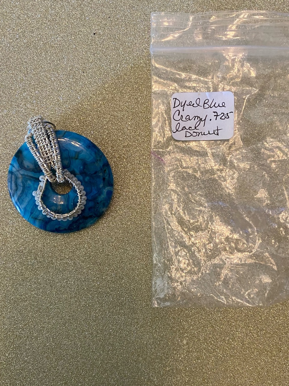 Dyed Blue Cramy Lace Donut wrapped in .725